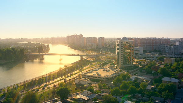 Аэросъемка Тургеневский мост, г. Краснодар